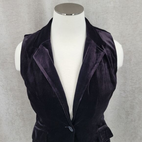 Coldwater Creek Black Velvet Vest Single Breasted Women's Plus Size 16 - Picture 3 of 13